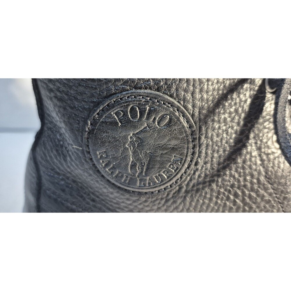 POLO RALPH LAUREN Men's Ranger Tumbled Leather Boot Black US 10.5 - Picture 7 of 14